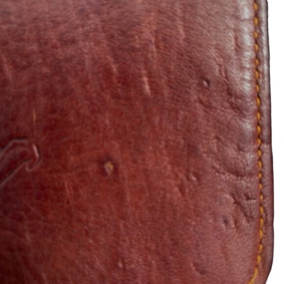 Genuine Leather Western Stamped Mini Purse Rustic Brown Cowhide Cowgirl Boho - Picture 9 of 15